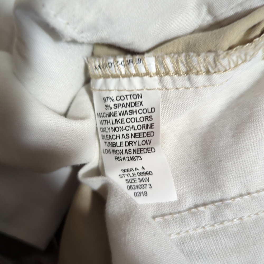 Saddlebred Men's Shorts Khaki Beige Chino Slash Pockets Size 34 EUC - Picture 4 of 14